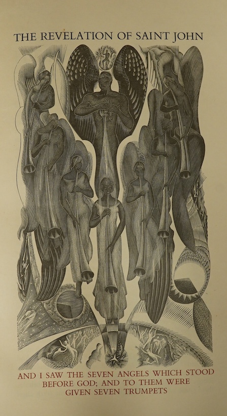 The Gregynog Press - The Revelation of Saint John the Divine. Limited Edition (of 250 numbered copies). 41 (some full page) wood engraved illus. (by Blair Hughes-Stanton), title and elsewhere with some red printing: orig